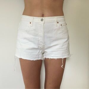 Levi’s 501 White Denim Shorts